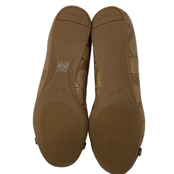 Coach Leila Signature Canvas & Leather Ballet Flats Brown Size 5.5 New 7966 - Picture 7 of 12